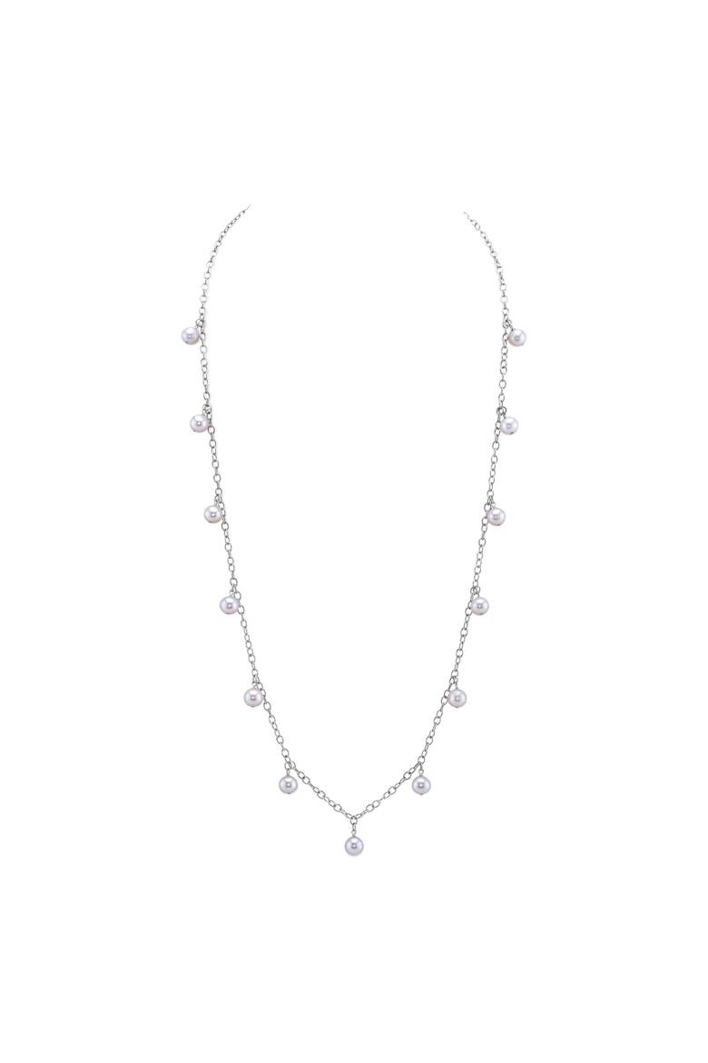 White Freshwater Pearl Isabella Necklace, Main, color, Sterling Silver