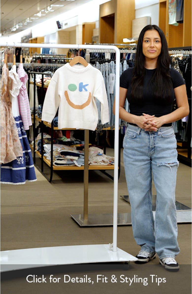 Kids' OK Smile Crewneck Sweater, sales video thumbnail