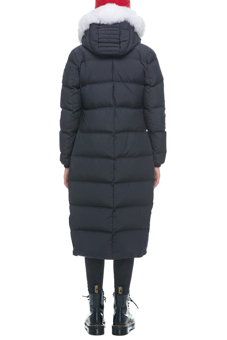 Fox Valley Genuine Fox Fur Trim Down Coat, Alternate, color, BLACK