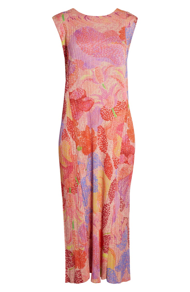 Pleats Please Issey Miyake Foggy Forest Pleated Midi Dress, Alternate, color, Pink