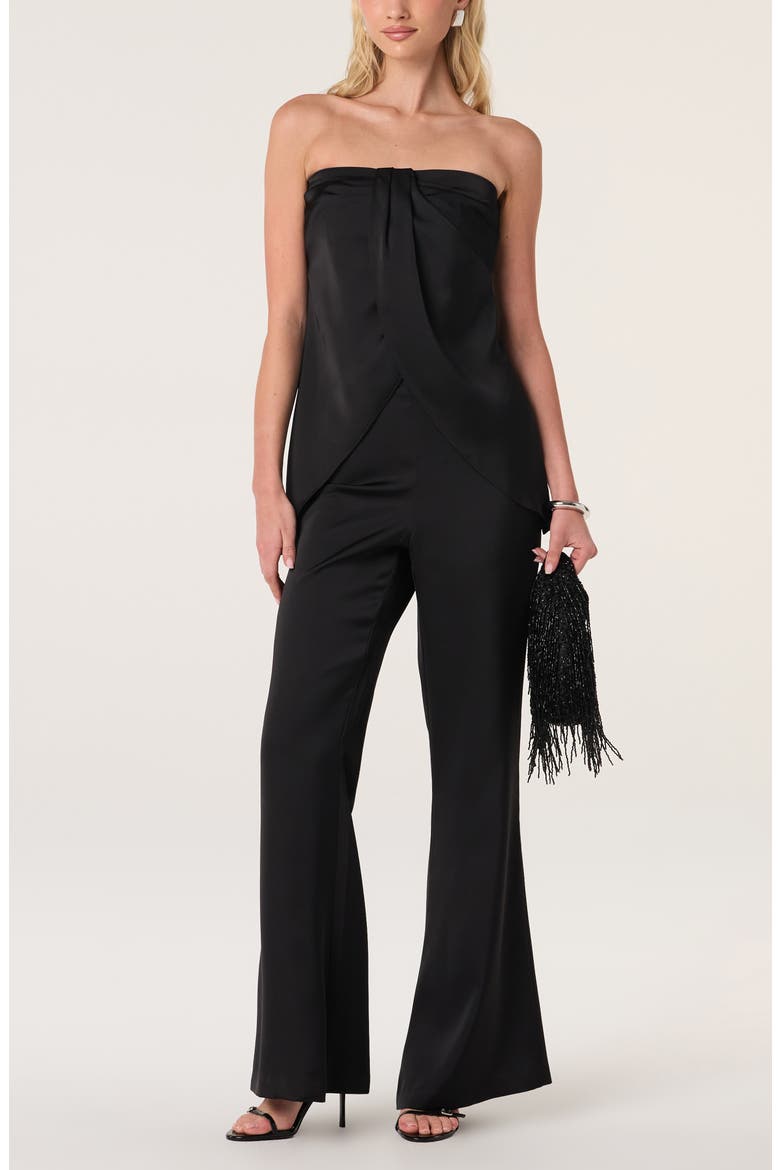 Keona Strapless Twisted Front Top, Alternate, color, BLACK