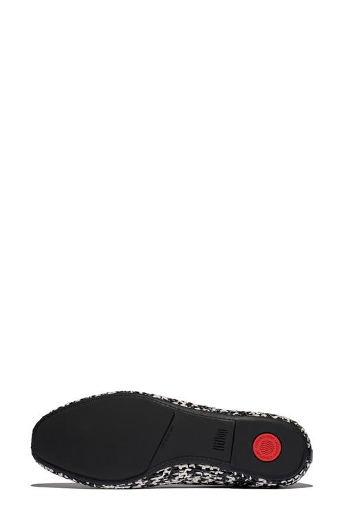 Fitflop Delicato Woven Mary Jane Flat In Black/ivory Mix