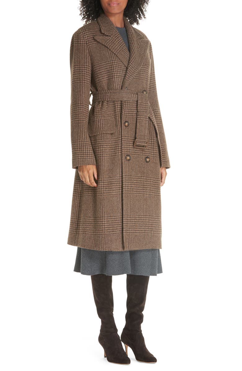Polo Ralph Lauren Plaid Lambswool & Alpaca Belted Coat, Alternate, color, 
