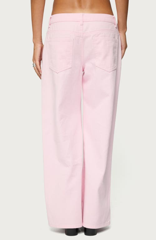 Edikted Roman Slouchy Low Rise Wide Leg Jeans In Pink