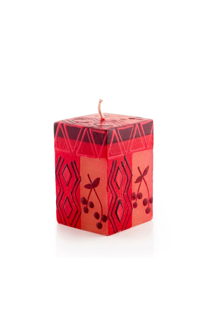 Berry Blaze Painted Cube Candle, Main, color, Berry Blaze - 2x2x3"