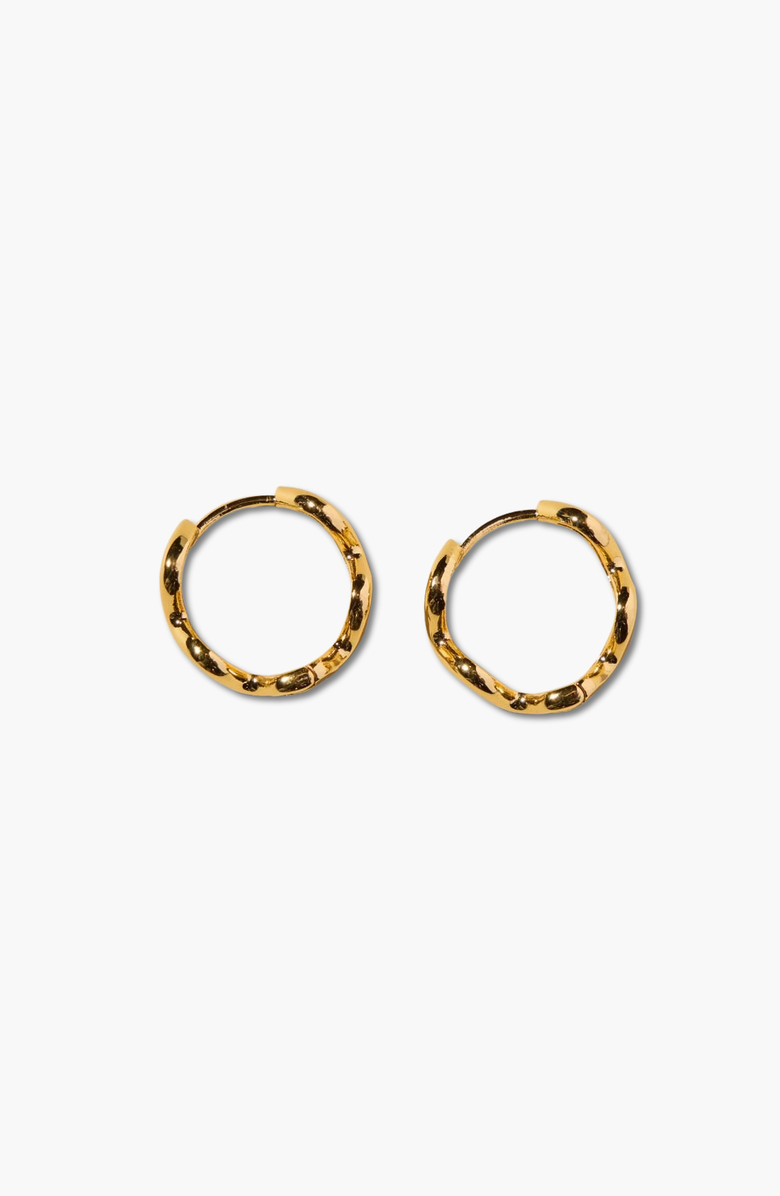 Nickel & Suede Squiggle Hoops, Alternate, color, Gold