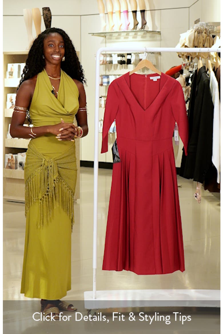 Enola Stretch Crepe Midi Cocktail Dress video