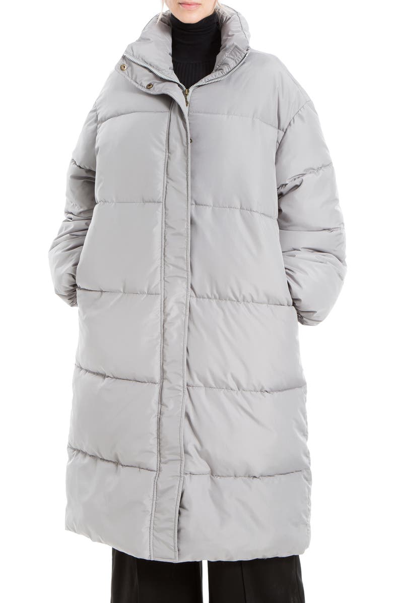 MAX STUDIO Longline Puffer Jacket, Main, color, Grey