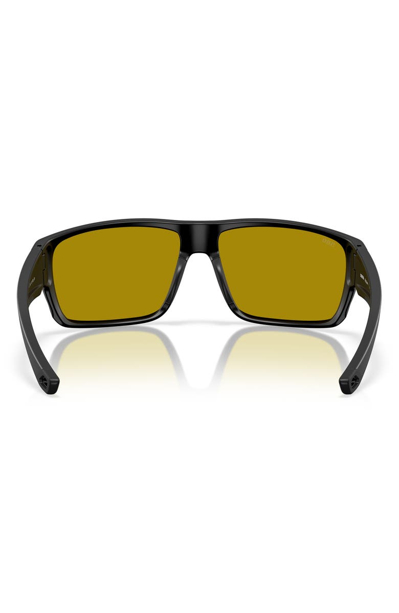 Costa Del Mar 64mm Polarized Rectangular Sunglasses, Alternate, color, Black/ Sunrise Silver 580G