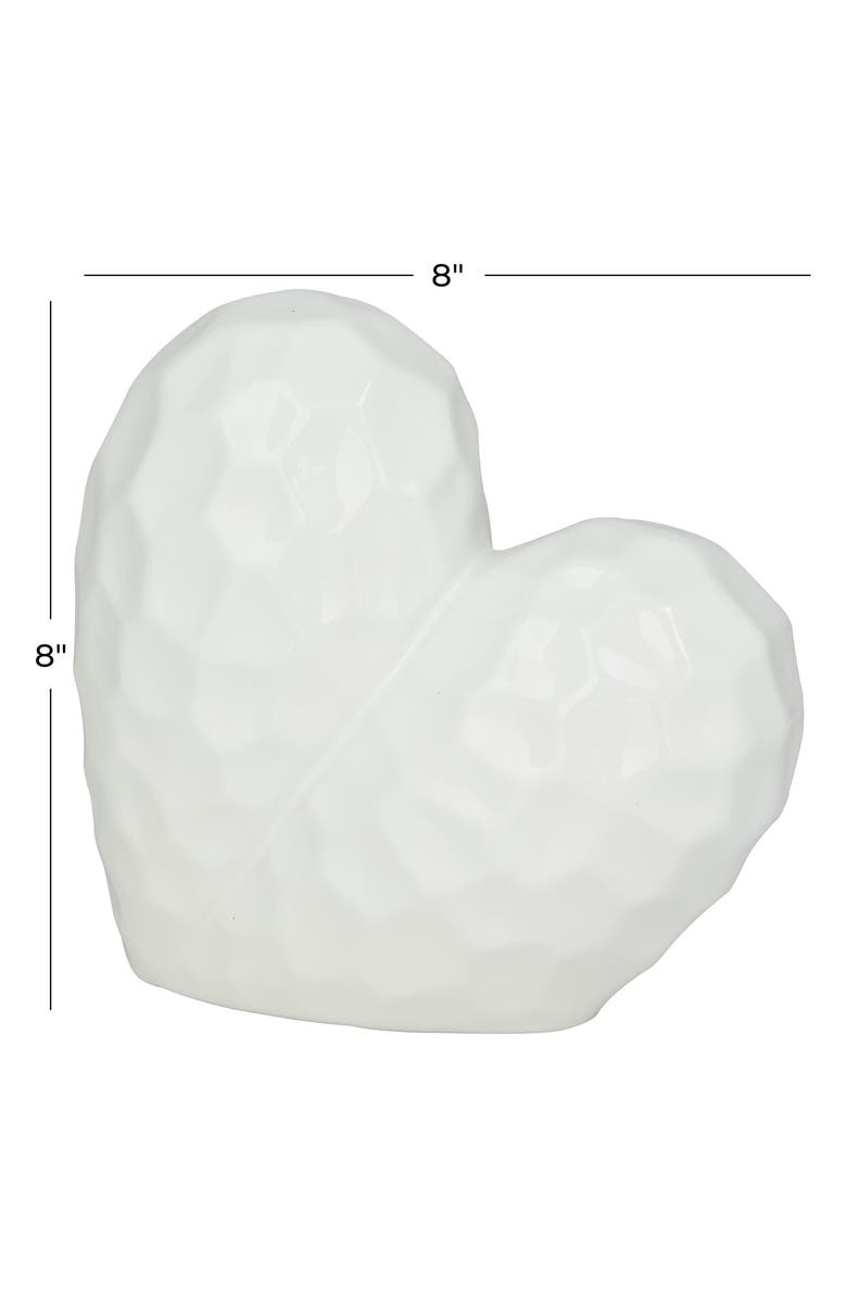 WILLOW ROW White Porcelain Heart Sculpture, Alternate, color, White