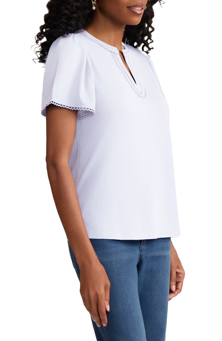 Jones New York Split Neck Top, Alternate, color, Natural White