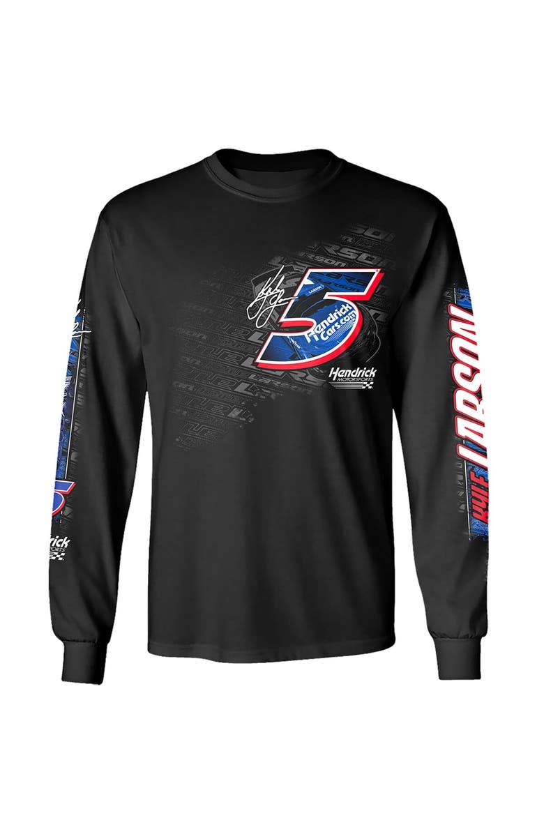 HENDRICK MOTORSPORTS TEAM COLLECTION Men's Hendrick Motorsports Team Collection Black Kyle Larson HendrickCars.com Long Sleeve T-Shirt, Alternate, color,