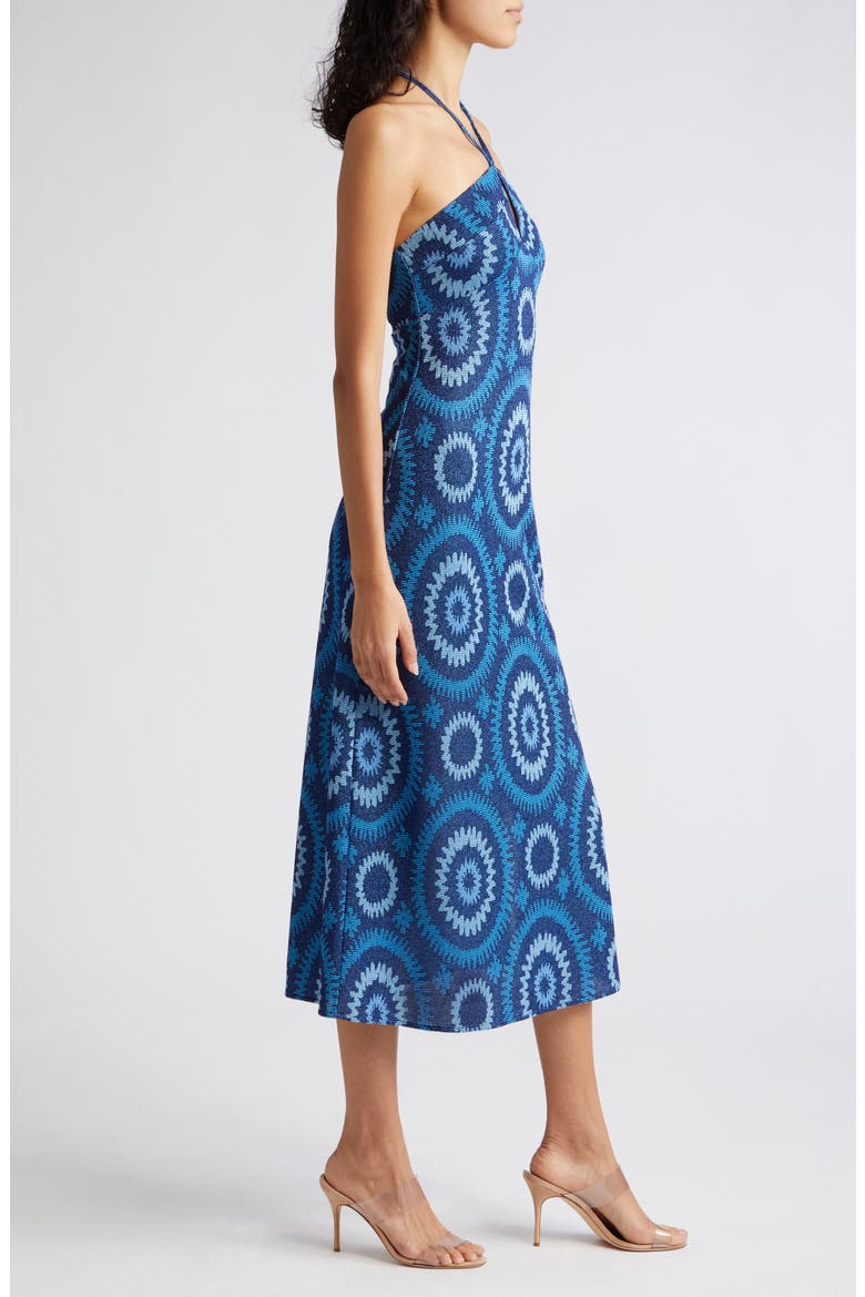 Aya Halter Midi Dress, Alternate, color, SPRING NAVY/ CRYSTAL BLUE