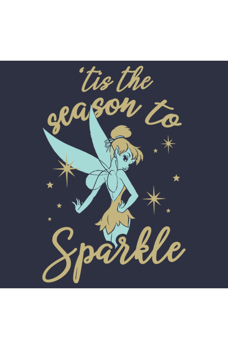 Peter Pan Women's Peter Pan Peter Pan Tinker Bell 'Tis the Season to Sparkle Graphic T-Shirt, Alternate, color, Navy Blue