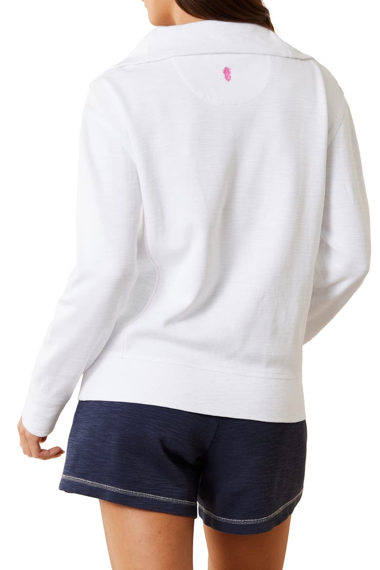 Tobago Bay Cotton Blend Half Zip Pullover, Alternate, color, WHITE
