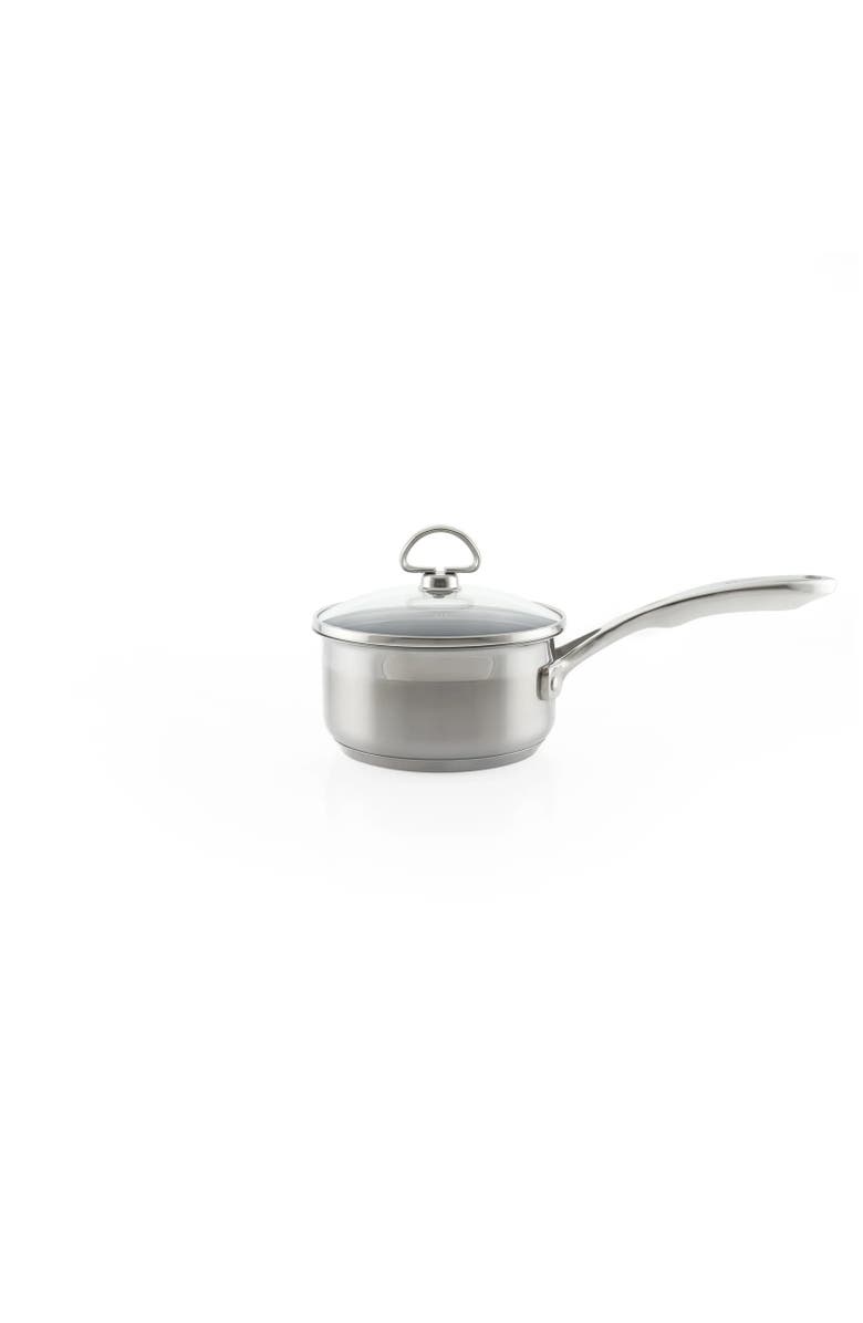 CHANTAL Induction 21 Steel 1 qt. Saucepan w/ Ceramic Coating and Glass Lid, Alternate, color, Silver