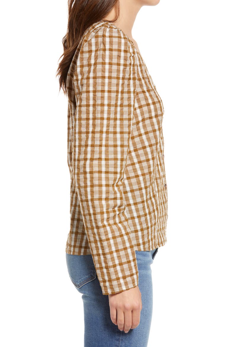 Westover Sandown Plaid Cotton Top, Alternate, color, WEATHERED OLIVE