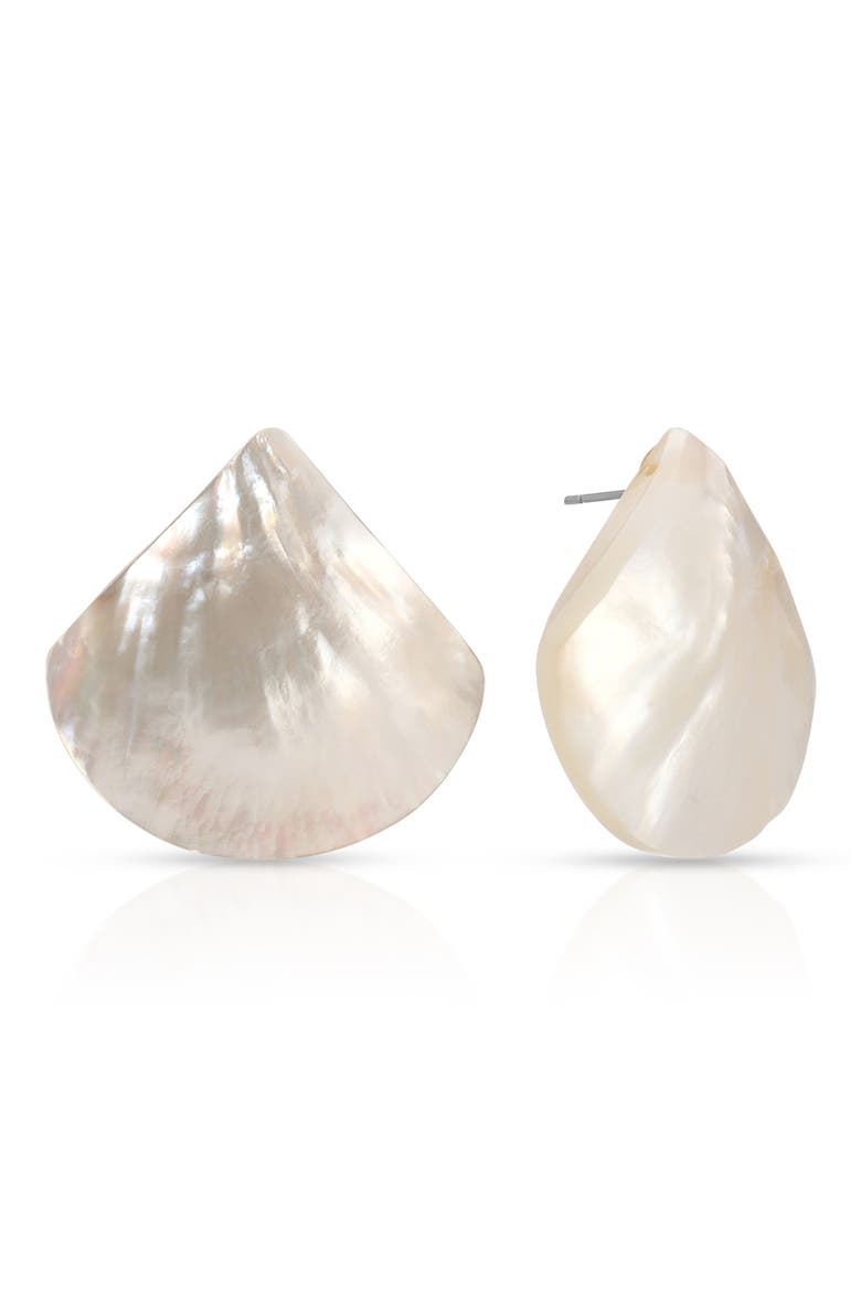 Rising Tide Mother-of-Pearl Earrings, Main, color, PEARL/ GOLD