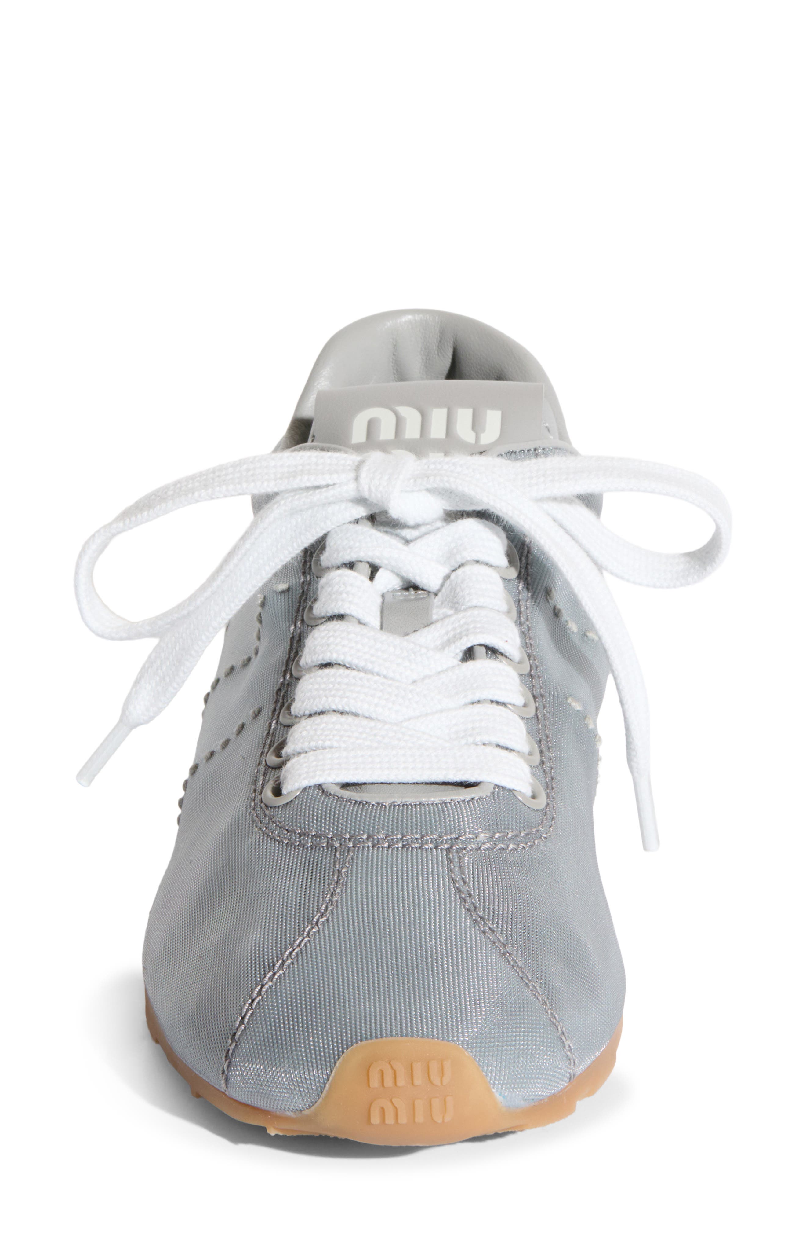 Miu Miu Plume Mesh Sneaker, Alternate, color, 