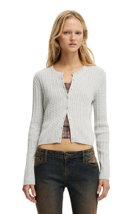 Women's Cotton Crew Neck Cardigan