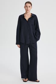 Orolay Oversized Linen Button-Up Shirt