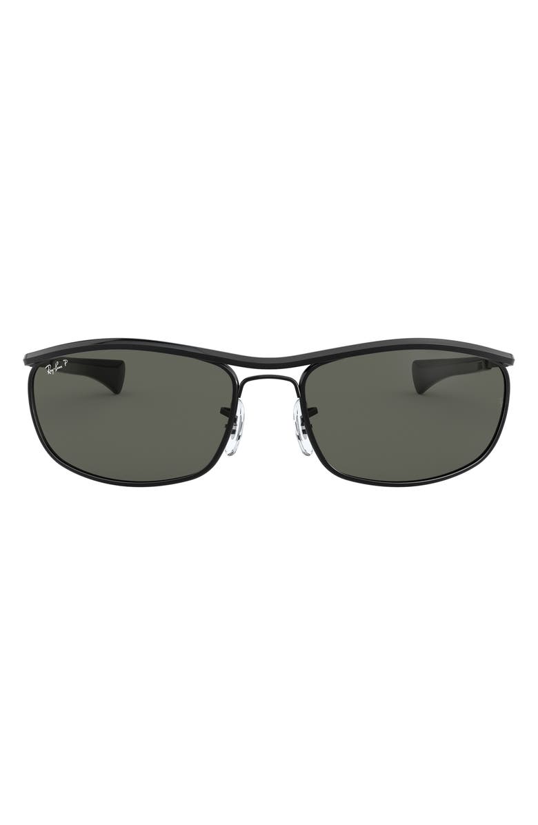 Ray-Ban 62mm Polarized Rectangular Sunglasses, Main, color, 