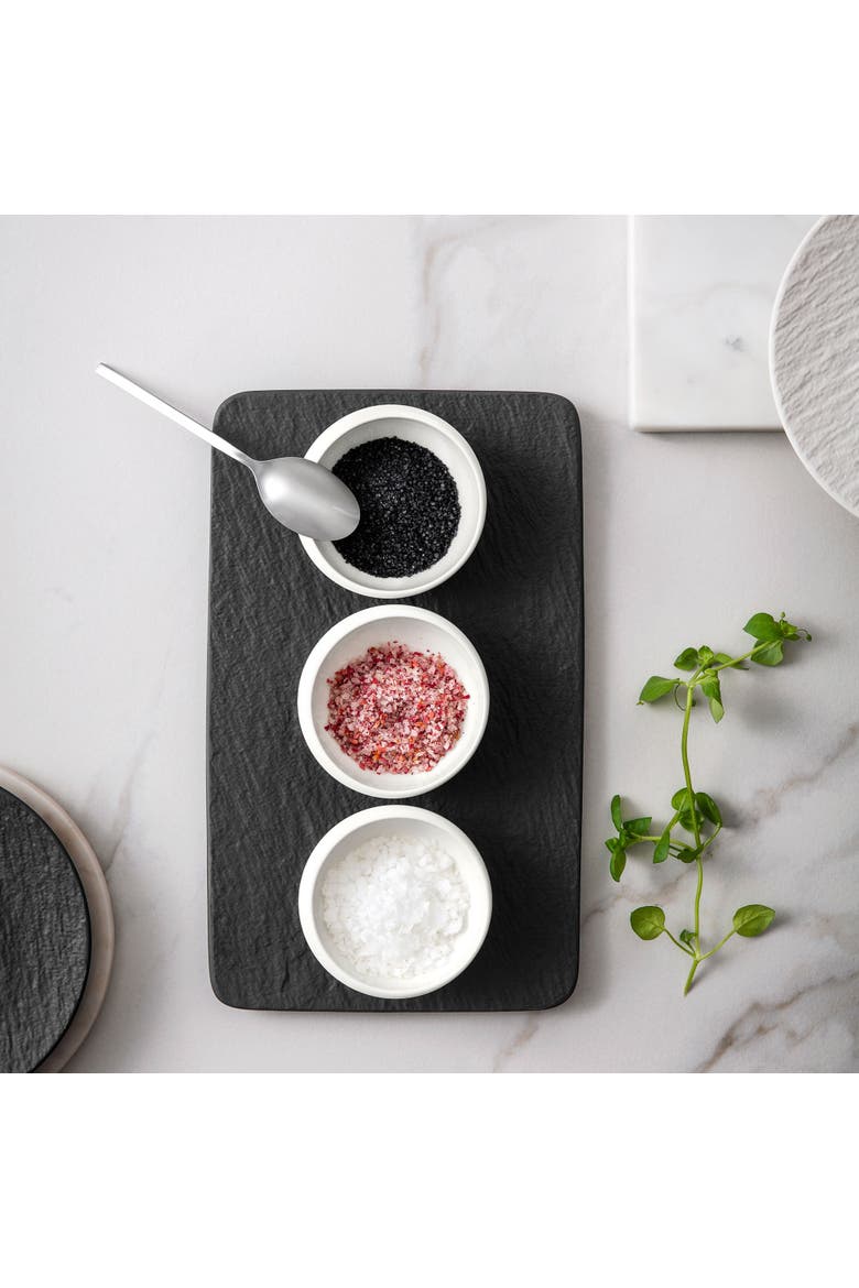 NewMoon Dip Bow & Tray Set  4 pieces, Alternate, color, white,black