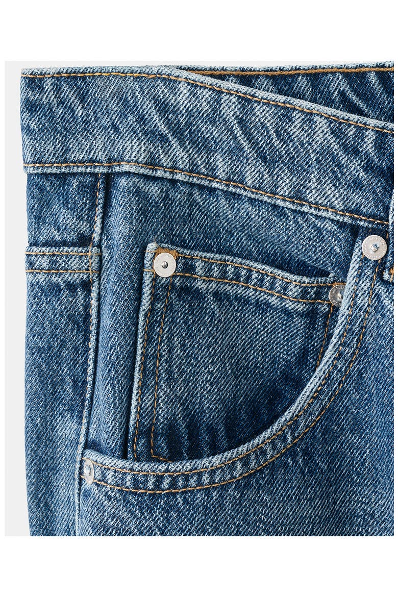 Foldover Mid Rise Balloon Jeans, Alternate, color, MEDIUM BLUE
