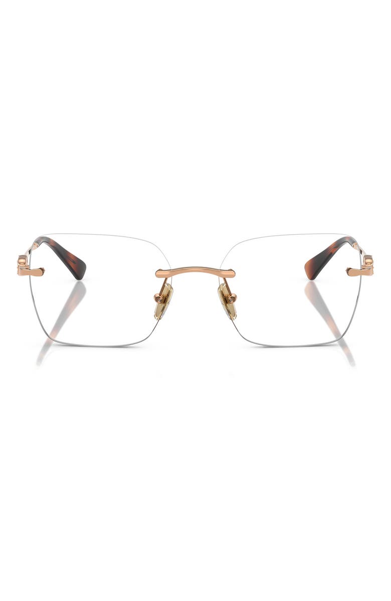 VOGUE 53mm Square Optical Glasses, Main, color, Rose Gold