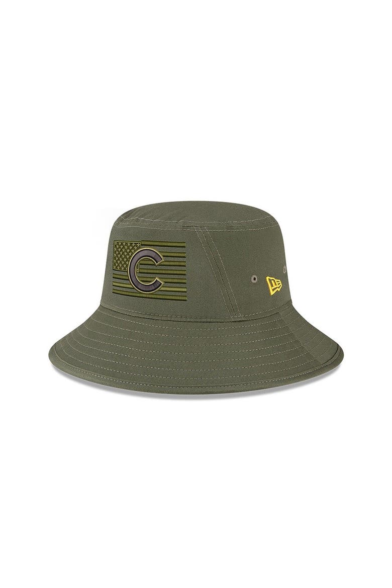 Men's New Era  Green Chicago Cubs 2023 Armed Forces Day Bucket Hat, Main, color, Green