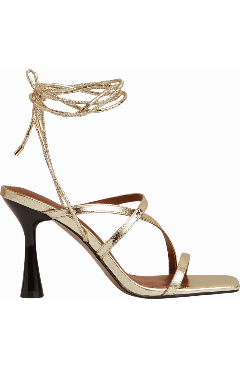 Reiss Rebecca Ankle Wrap Sandal, Alternate, color, Gold