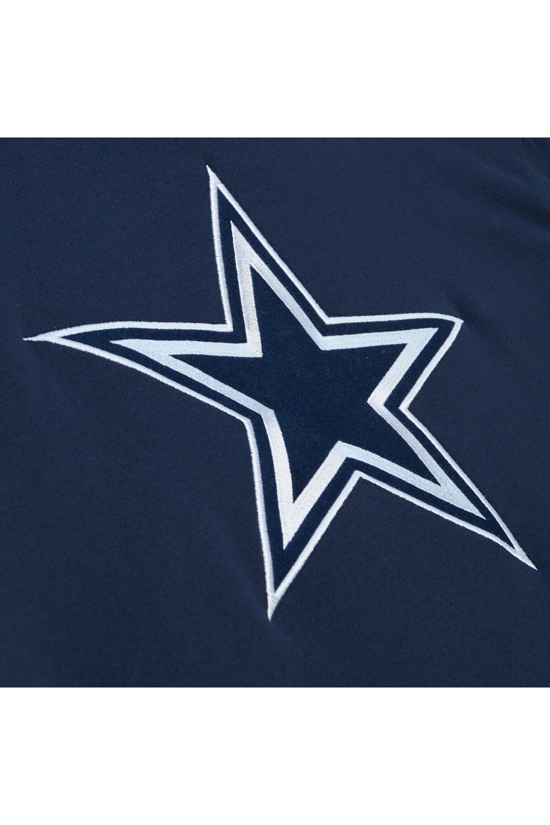 Men's Mitchell & Ness Navy Dallas Cowboys Postgame Short Sleeve Hoodie, Alternate, color, Navy