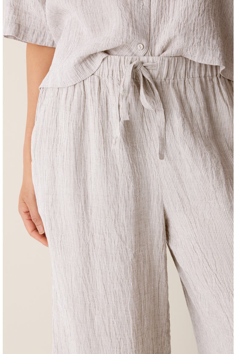 Organic Linen Drawstring Wide Leg Pants, Alternate, color, WHEAT