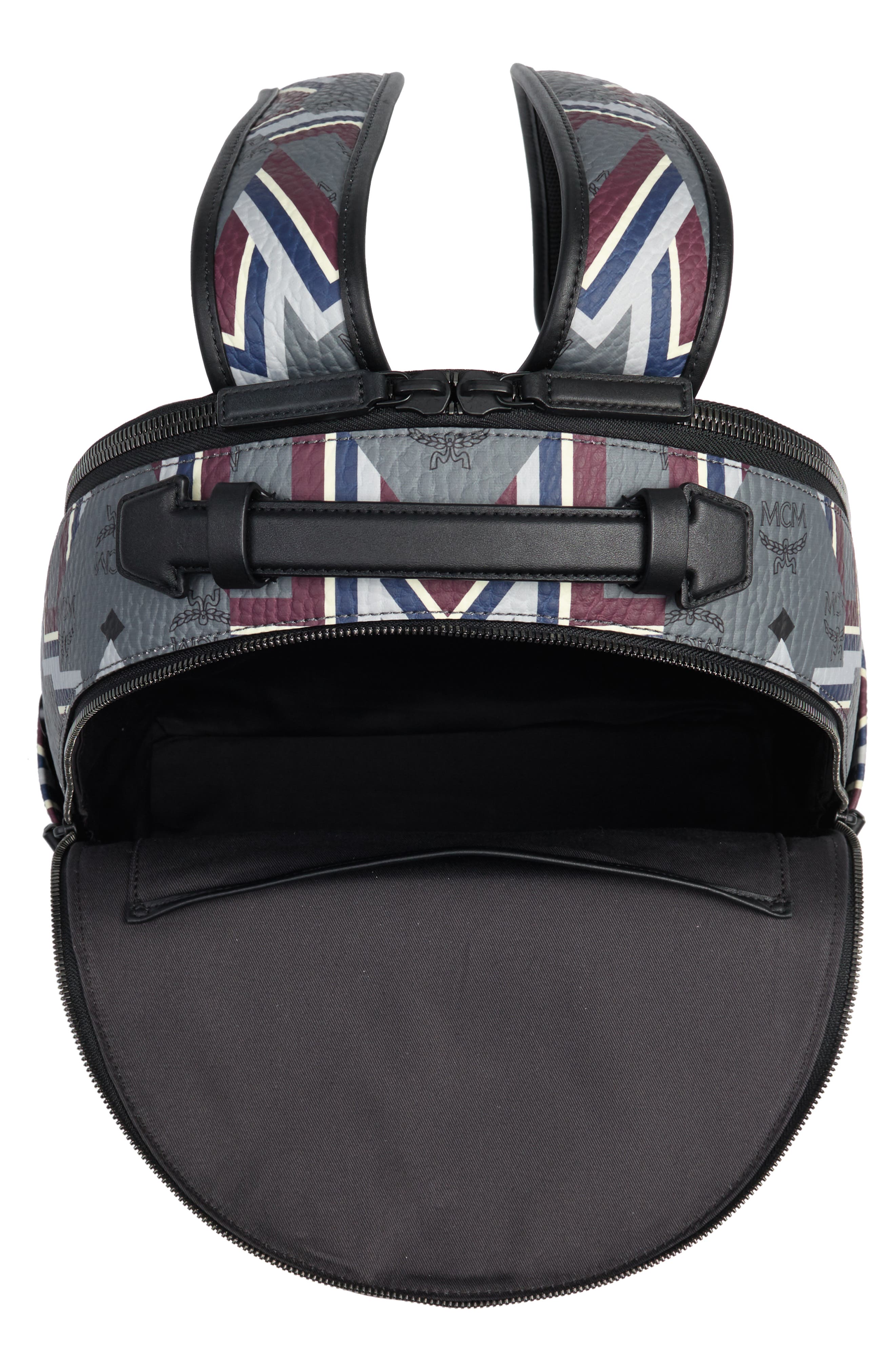 MCM Medium Stark Visetos Leather Backpack, Alternate, color, 