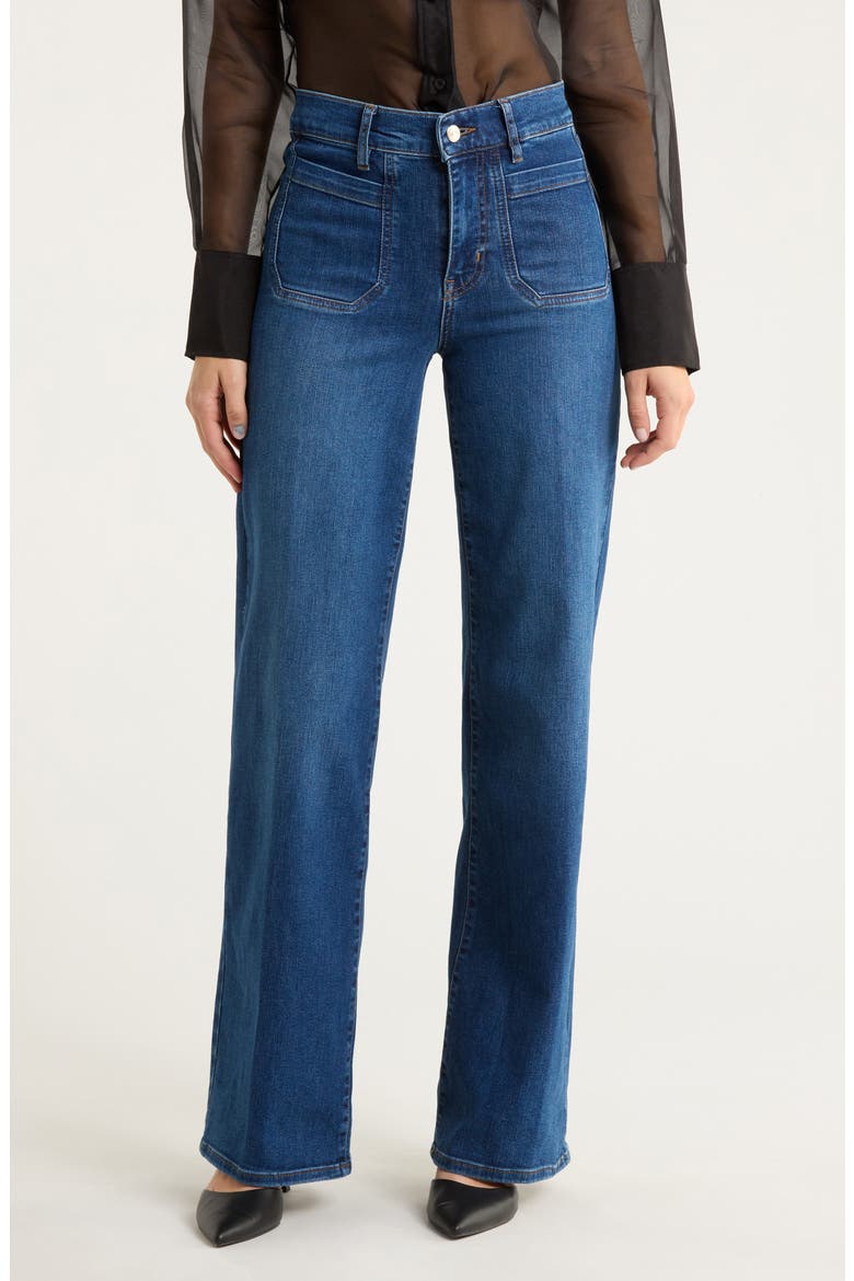 Le Slim Palazzo Long Modernist Pocket Wide Leg Jeans, Main, color, SAVIOR