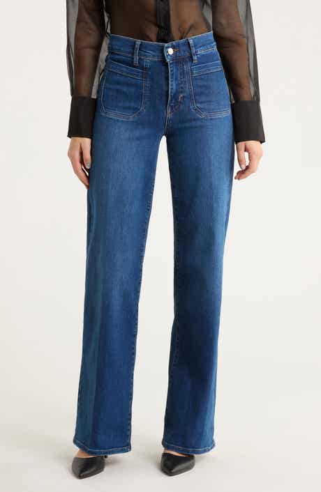 FRAME Le Slim Palazzo Long Modernist Pocket Wide Leg Jeans