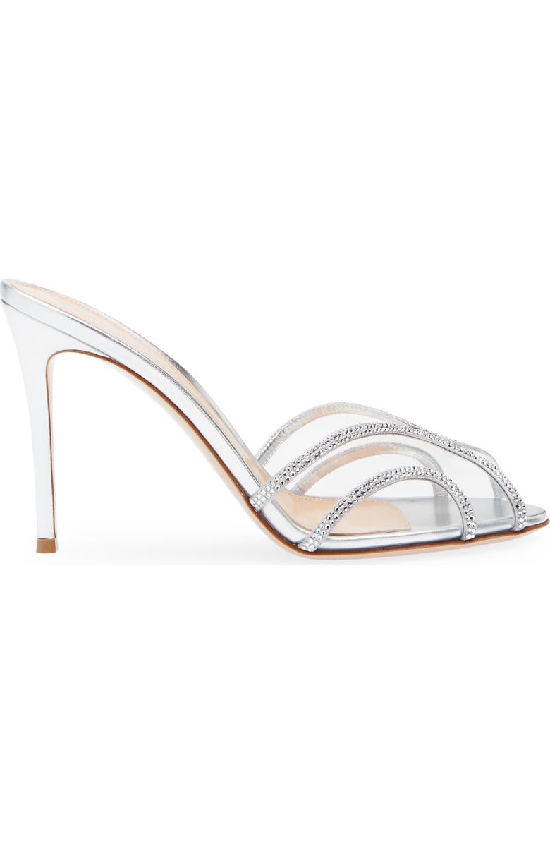 Gianvito Rossi Crystal Sandal, Alternate, color, Silver Trasp Silver