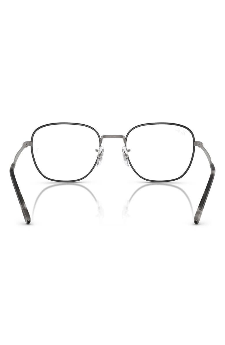 Ray-Ban 51mm Square Optical Glasses, Alternate, color, Gunmetal