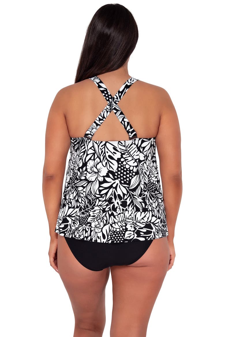 Sadie Tankini Swimsuit Top, Alternate, color, Caribbean Seagrass Texture