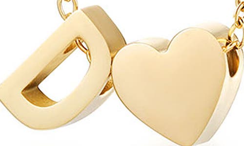 Jane Basch Designs Initial Heart Pendant Necklace In Gold