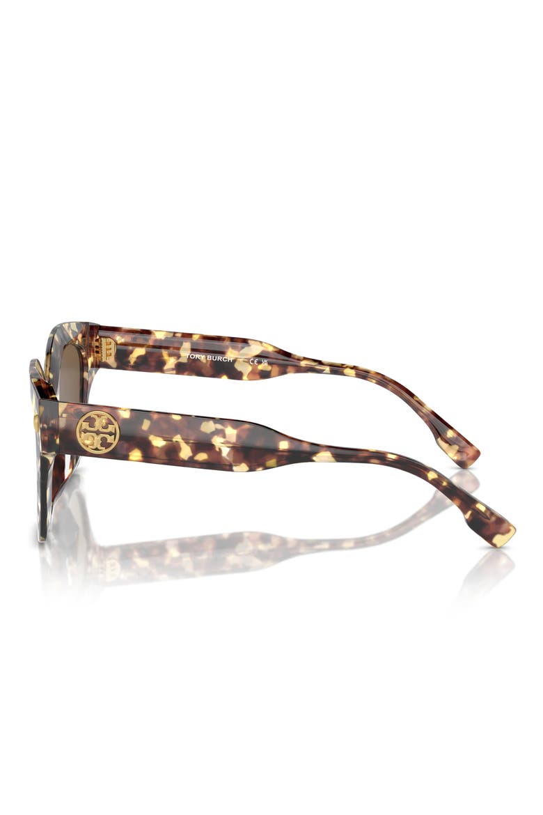 49mm Irregular Cat Eye Sunglasses, Alternate, color, DARK BROWN