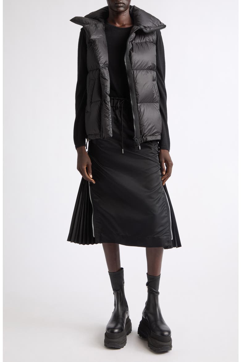 Asymmetric Down Puffer Vest, Alternate, color, BLACK