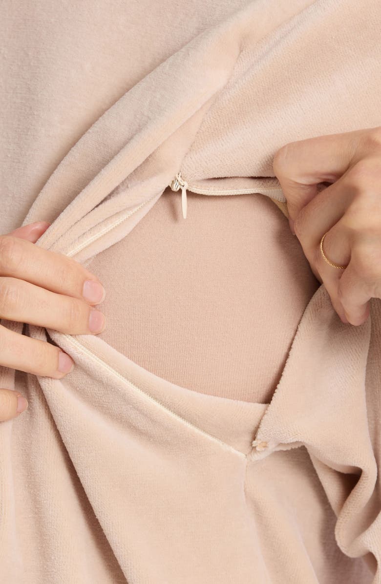 Cache Coeur Enzo Long Sleeve Velour Maternity Sleep Top, Alternate, color, 
