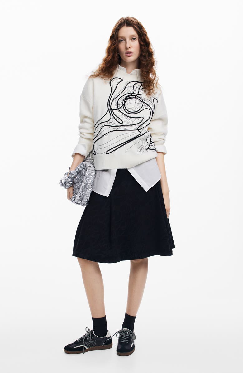 Desigual Montpelier Lacroix Cotton Graphic Crewneck Sweater, Alternate, color, 