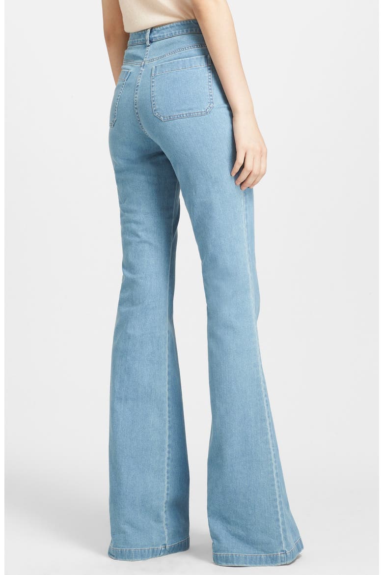 Bell Bottom Stretch Jeans, Alternate, color, CORNFLOWER