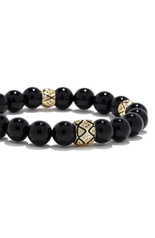 Eye Candy Los Angeles Ben Pavé Beaded Stretch Bracelet In Black