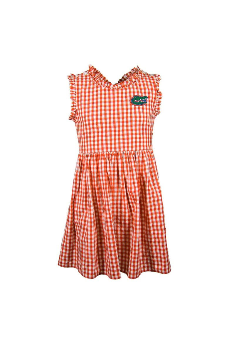 Girl's Toddler Garb Orange Florida Gators Sleeveless Alora Gingham Dress, Main, color, Orange