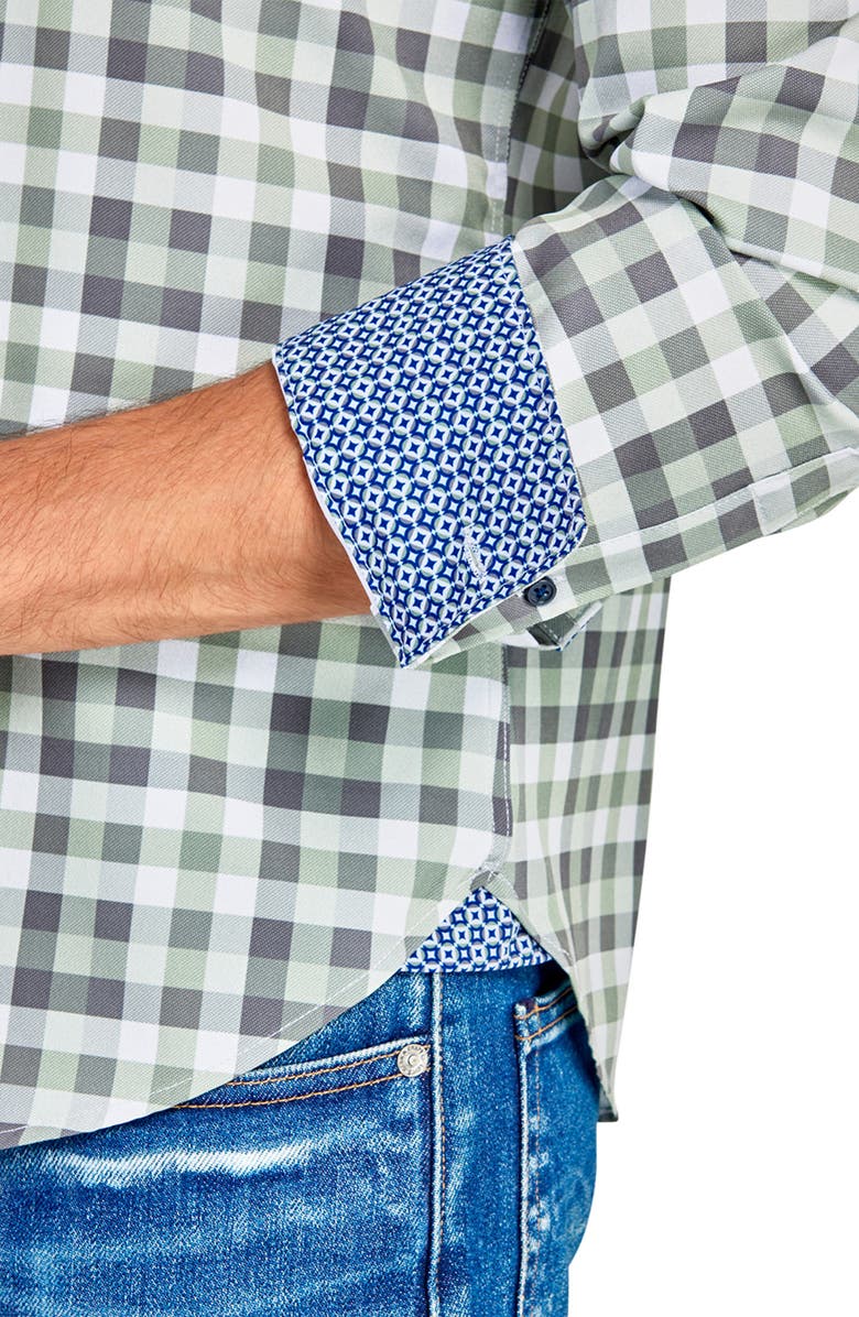 CONSTRUCT Trim Fit Plaid Performance Button-Up Shirt, Alternate, color,