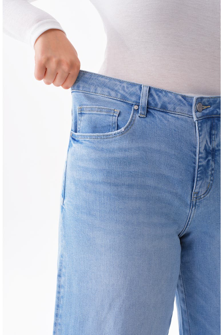 High Waist Cuff Wide Leg Jeans, Alternate, color, LAGOON