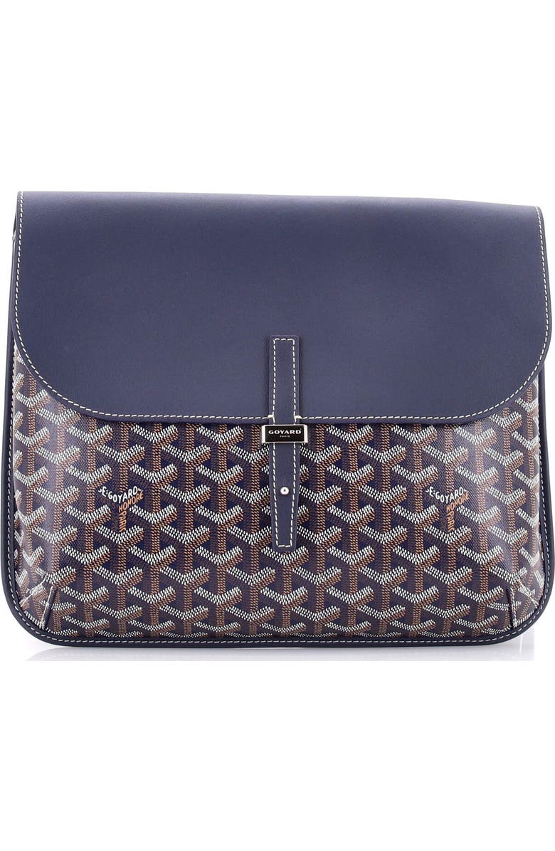Pre-Owned Goyard Coursier Messenger Bag Coated Canvas and Leather, Main, color, Blue